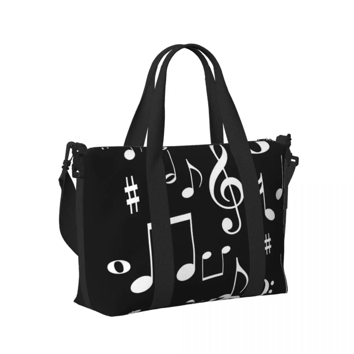 

Music Notes Beach Travel Bag Large Capacity Tote Bags for Gym Yoga Women Shopping Duffle Shoulder Bag