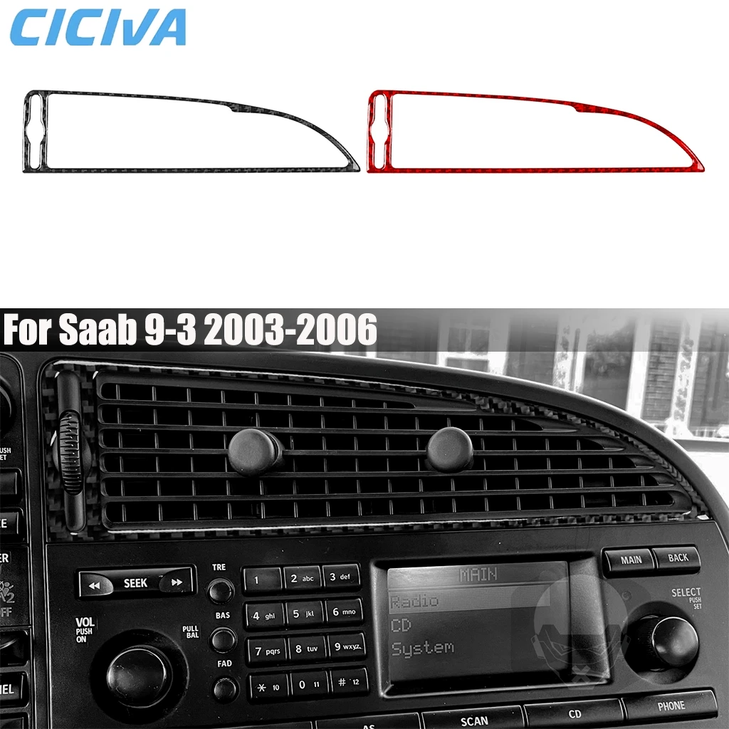 

Carbon Fiber Car Accessories Center Console Air Vent Decorative Modified Cover Sticker Interior Trim For Saab 9-3 2003-2006