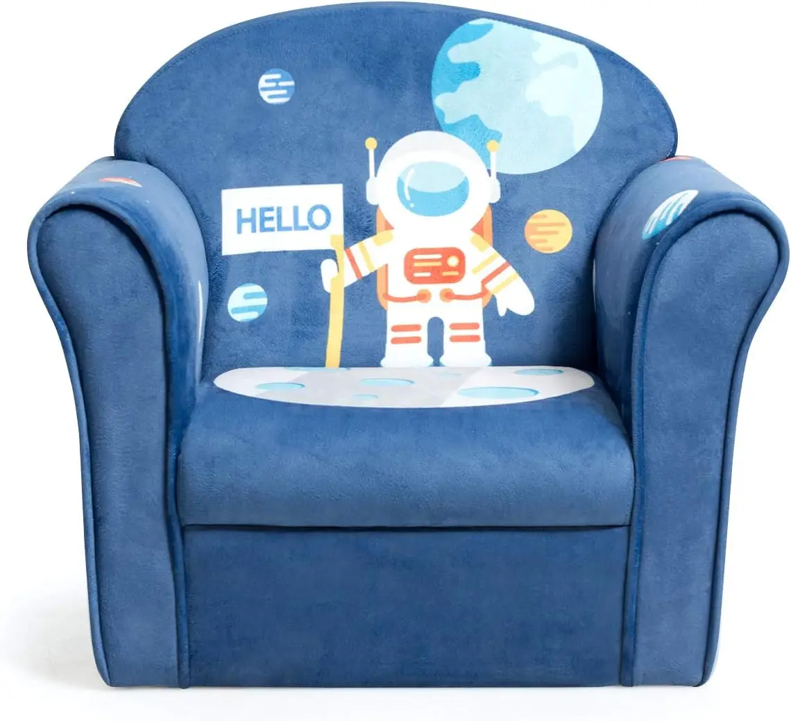 

Детский диван-подлокотник, кресло с узором, мебель для малышей с прочной деревянной конструкцией, дошкольные, легкие дети