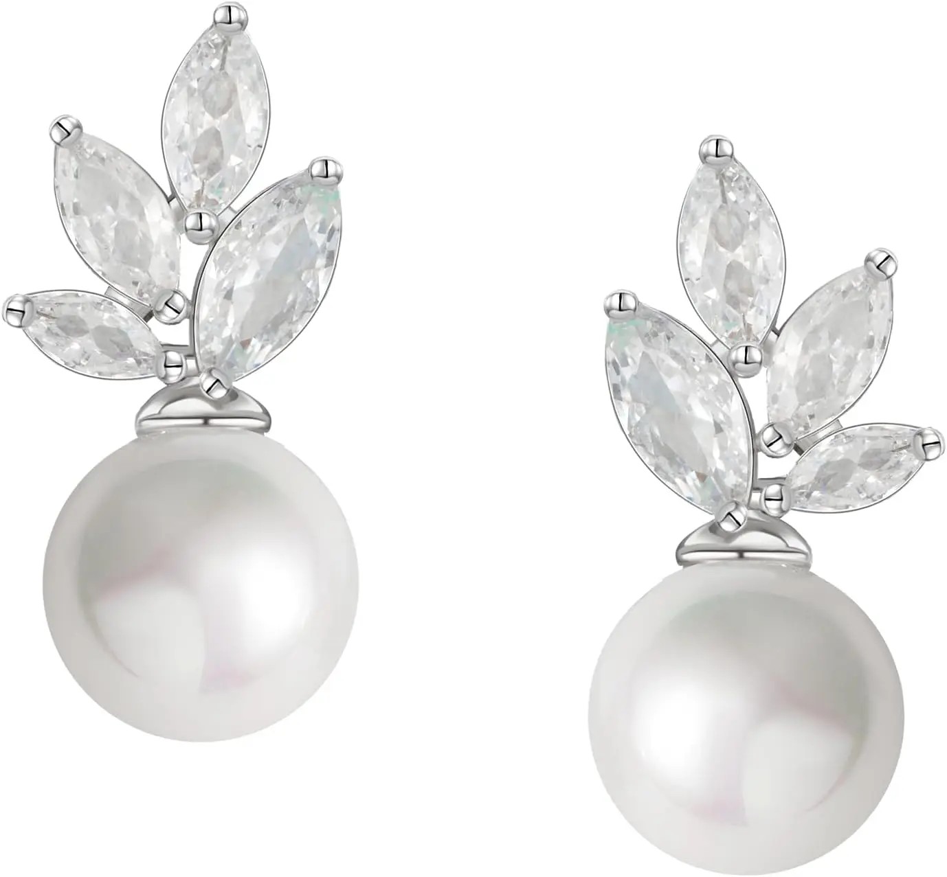 

Cubic Zirconia Pearl Drop Earrings for Wedding Bridal Party Gift
