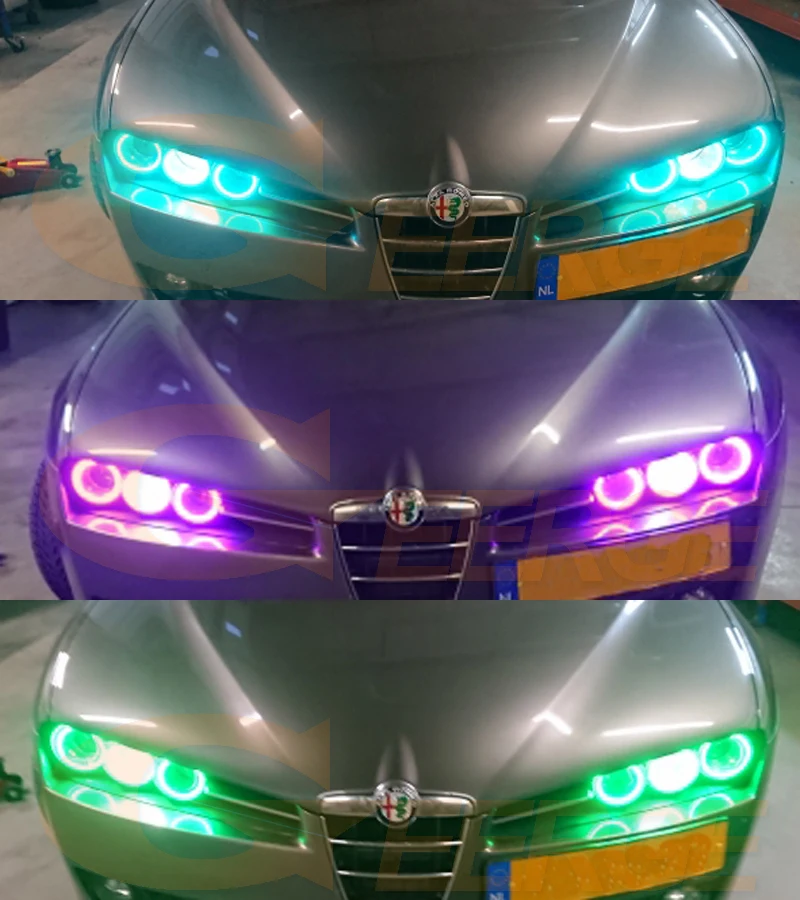 Dla Alfa Romeo 159 Brera Spider BT App RF Remote Control Multi-Color Ultra Bright 8 Pcs RGB LED Angel Eyes Kit Halo Rings — zdjęcie 7