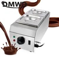 Electric Chocolate Cheese Melting Machine Heater Commercial Double Hot Pot Fountain Warmer Dipping Cylinder Melter 2 Lattices EU