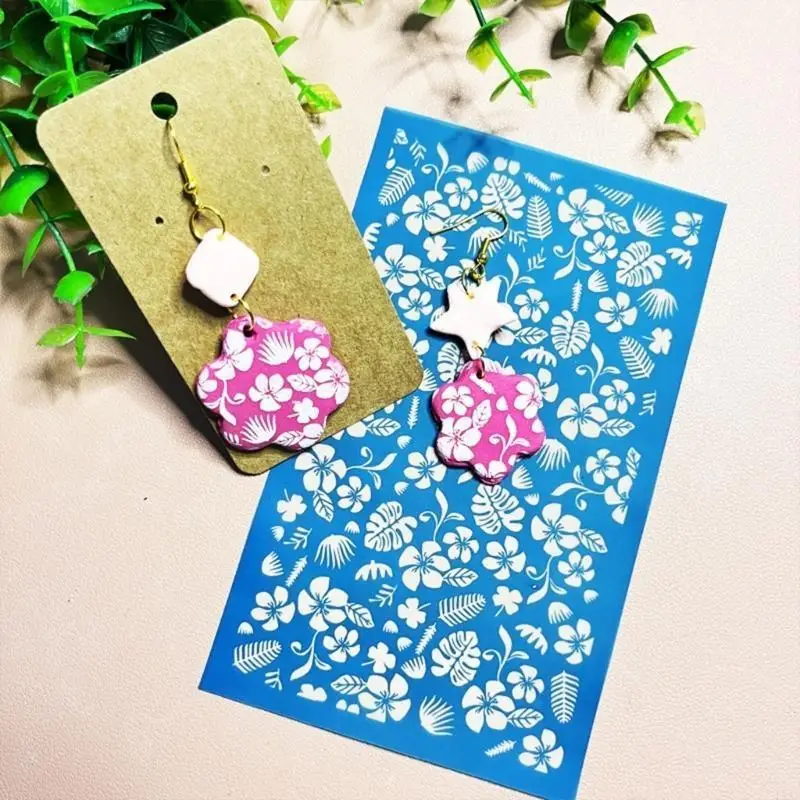  Reusable Screen Printing Used to Decorate Clay and Other Jewelry Clay Earrings