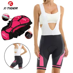 X-Tiger Cycling Bib Shorts Women Tights Bicycle Pants Quick Drying Breathable Bike Bibs Shorts With Gel Padded