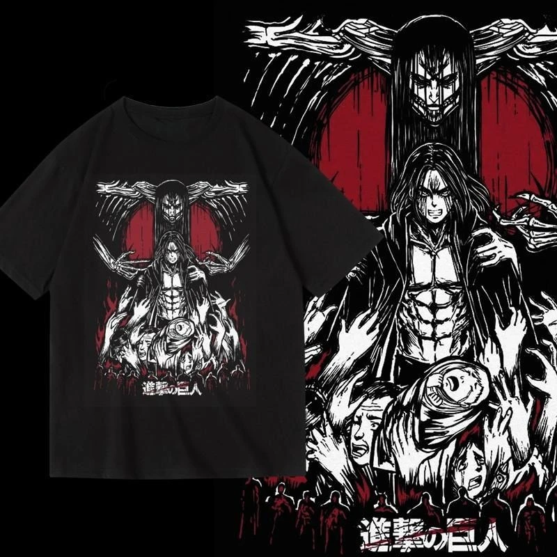 

Bandai Genuine Anime Second Dimensional Attack Giant Cartoon T-Shirt Summer Pure Cotton Loose Short Sleeves Loose Crew Neck