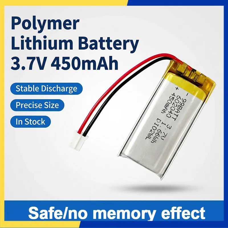 3.7V 450mAh 602040 062040 LiPo Rechargeable Battery for MP3 DVD GPS Recorder Bluetooth Headset Lithium Polymer Battery