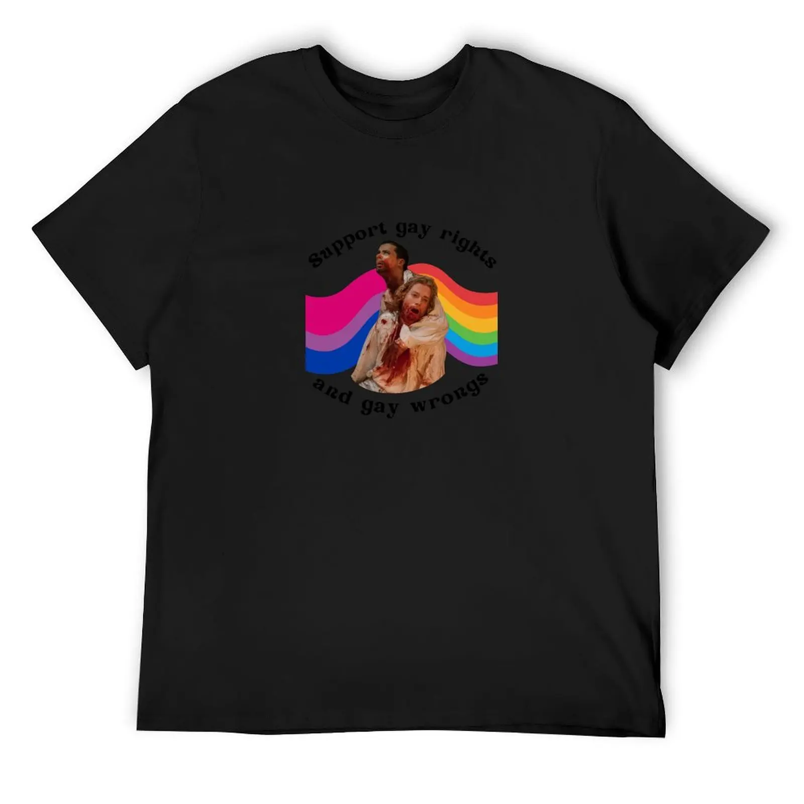 

support gay rights and gay wrongs T-Shirt T-shirts oversize Aesthetic clothing fashion shirts cotton man t-shirts T-shirt men