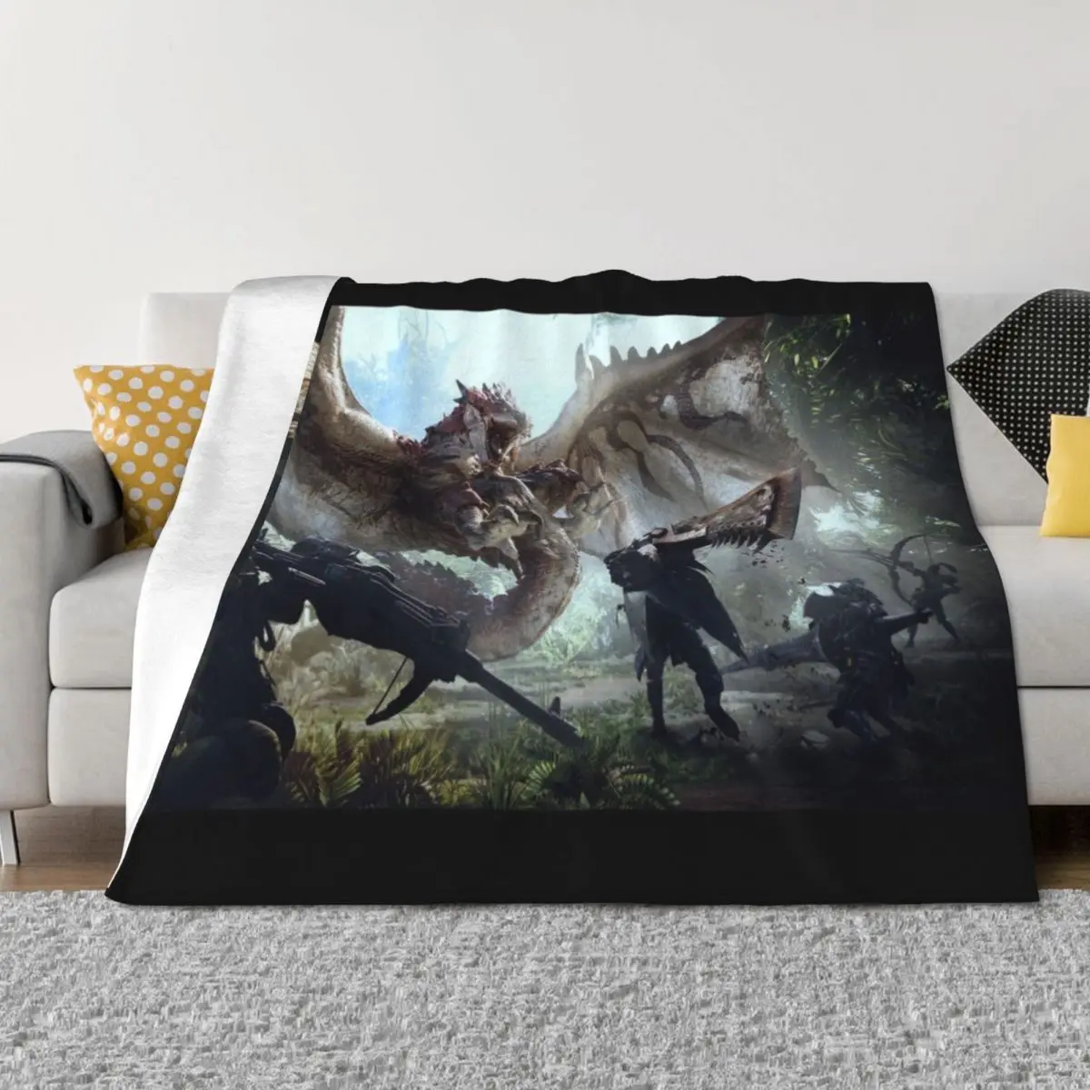 

Monster Hunter World Rathalos Throw Blanket Sofa Throw Beautifuls christmas decoration Luxury Blankets