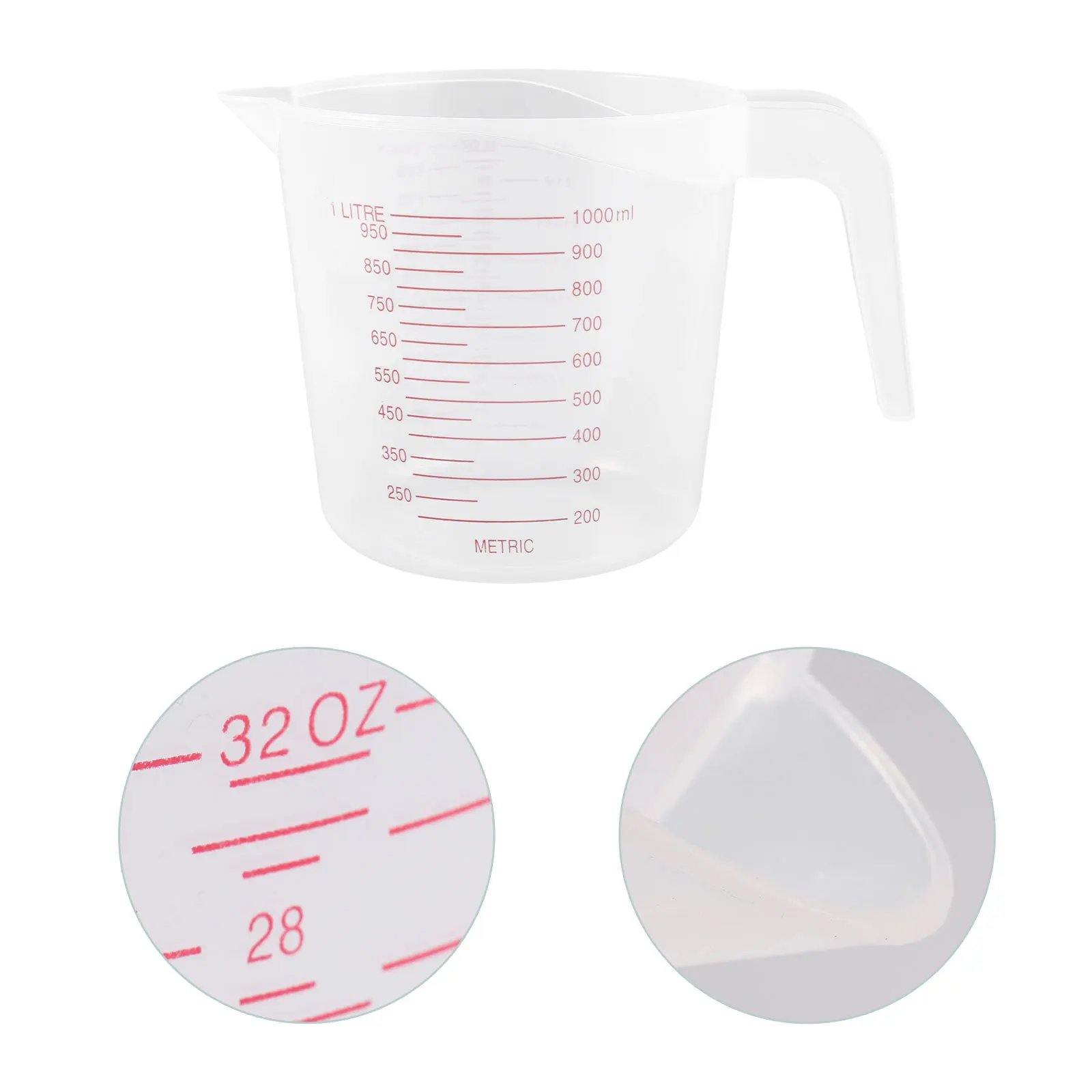 

1000Ml Plastic Measuring Cup for Kitchen Laboratory Use Baking Cooking Liquid Solid Measurement Graduated Beaker Tool