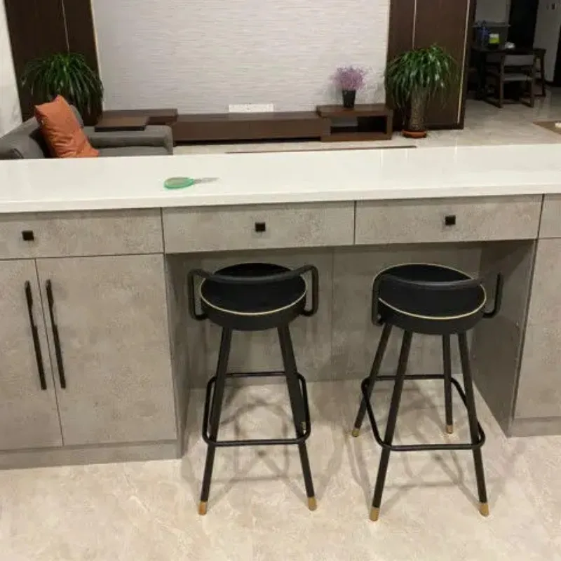 

Height Legs Black Bar Stool Chair Designer Relaxing Minimalist Barstools Nordic Office Counter Comfortable Cadeira Bar Furniture