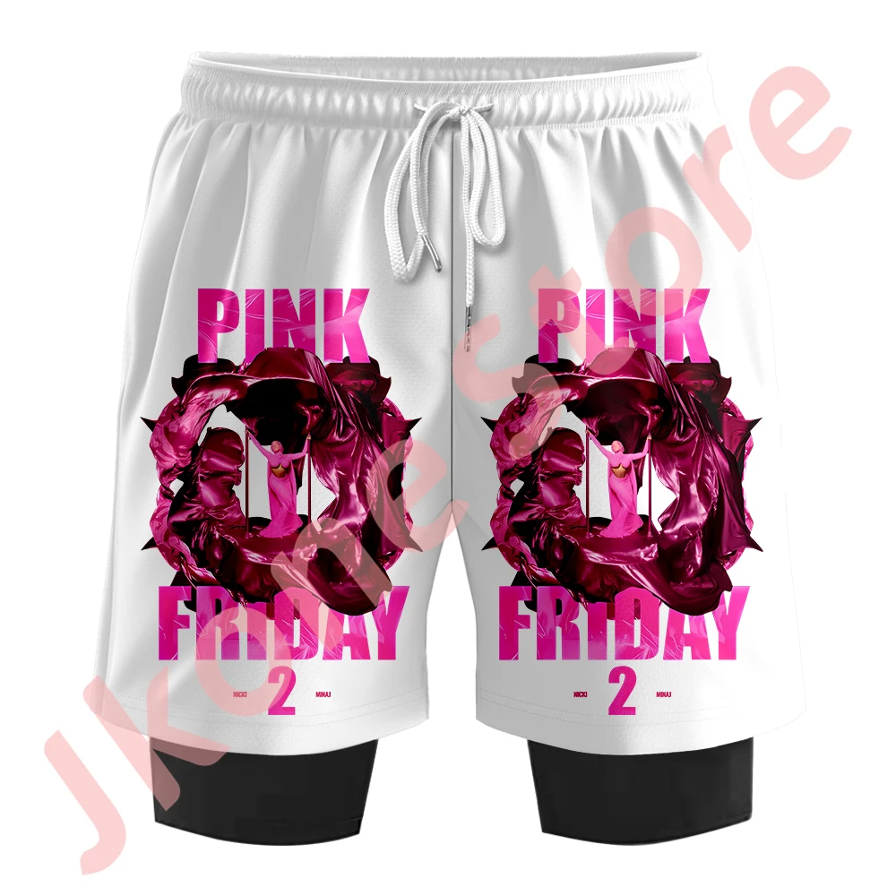 Nicki Minaj-pantalones cortos con cubierta alternativa para hombre y mujer, ropa de calle informal a la moda, logotipo del Tour de viernes rosa, Verano