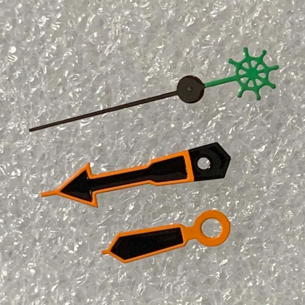 Orange Watch Hands with Turtle/Fish/Trident/Rudder Second Needle  Men's Watch Accessories Fit NH35/NH36/4R Mechanical Movement