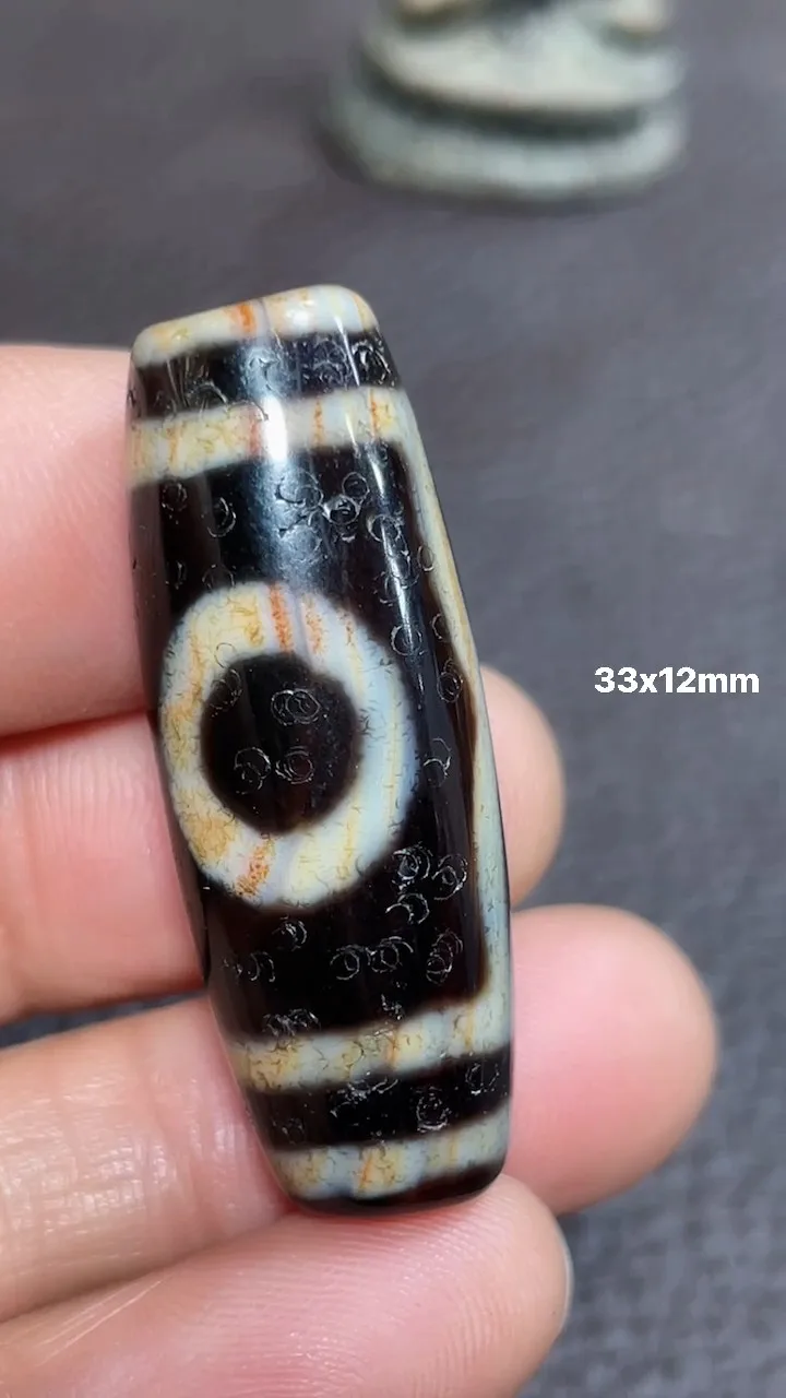 Old Tibetan Nepalese Himalayan Ancient 3 eyes Old Dzi Talisman Beads Amulet