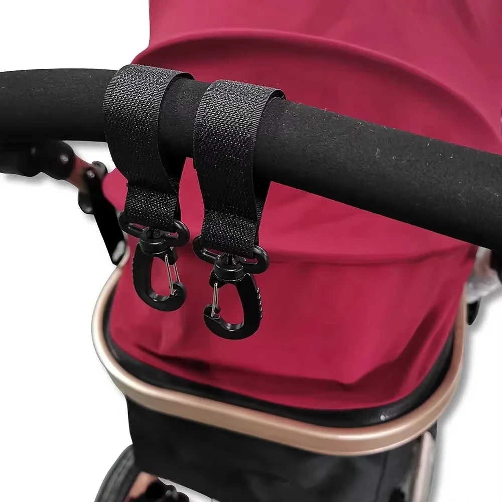 Heavy-Duty Rotatable Stroller Hooks Fits All Handlebar Hanging Bag Holder for Diaper Nursery Shopping Wheelchair Pram