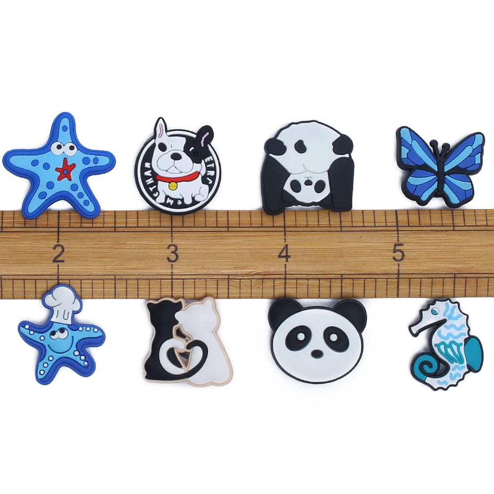 Single Sale 1pcs Animals PVC Garden Shoes Accessories Children Shoe Decorations Fit Wristband shoe Charm Party Present image 3