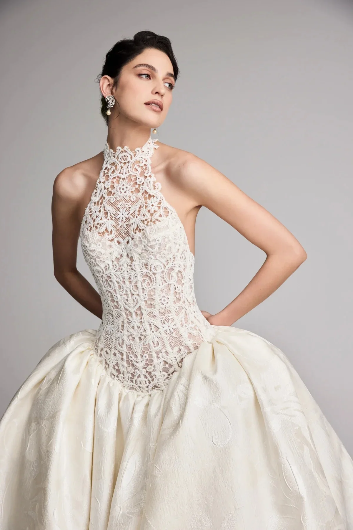 Vestido De Noiva Casamento Minimalista Vestidos Feminino Elegante Para Princesa Civil Satin Wedding Dress Ball Gown Lace Bridal