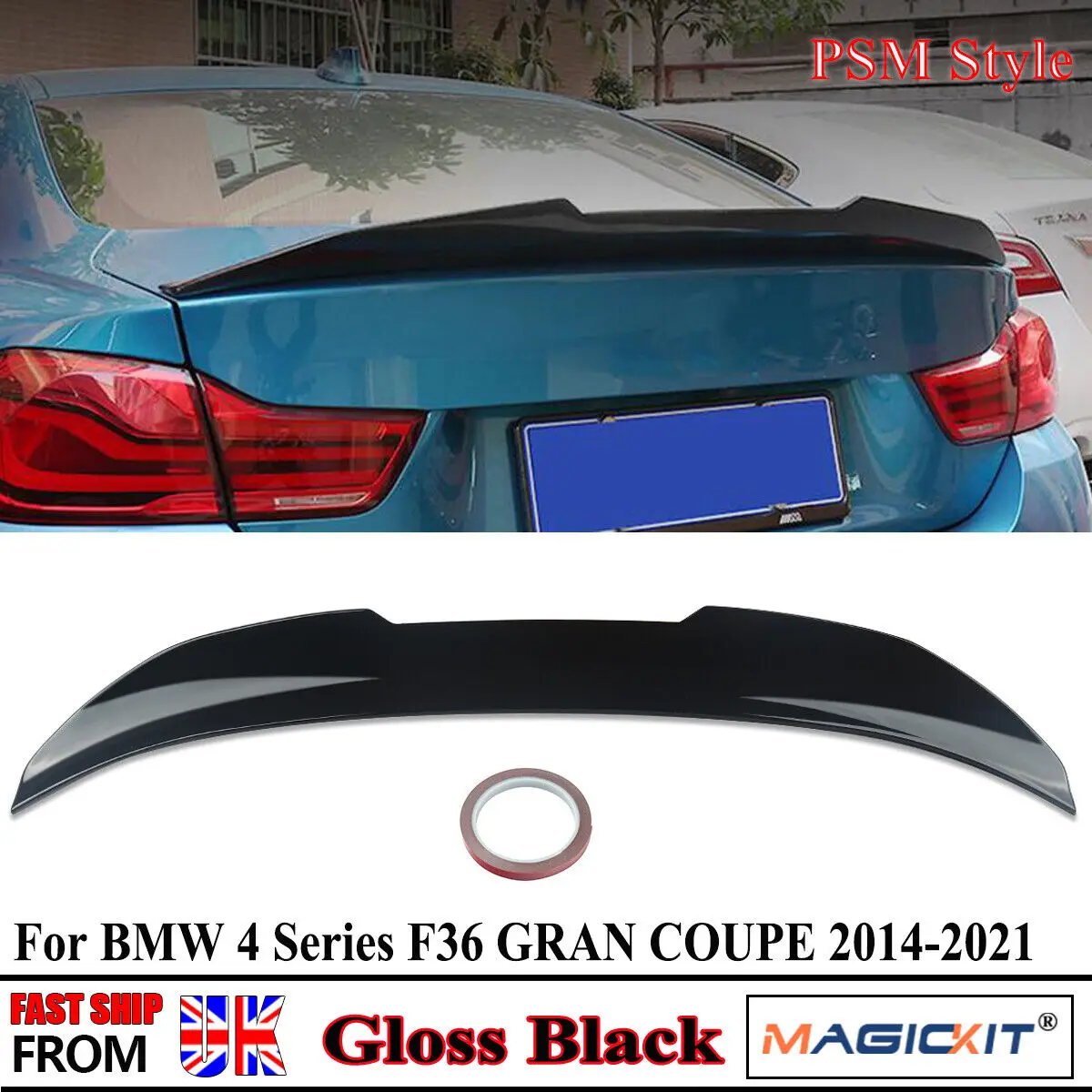 

FOR BMW F36 GLOSS BLACK REAR SPOILER 4 SERIES 420i 430i 440i 420d 2014-2021 BOOT GRAN COUPE PSM STYLE LIP Spoiler Car Accessory