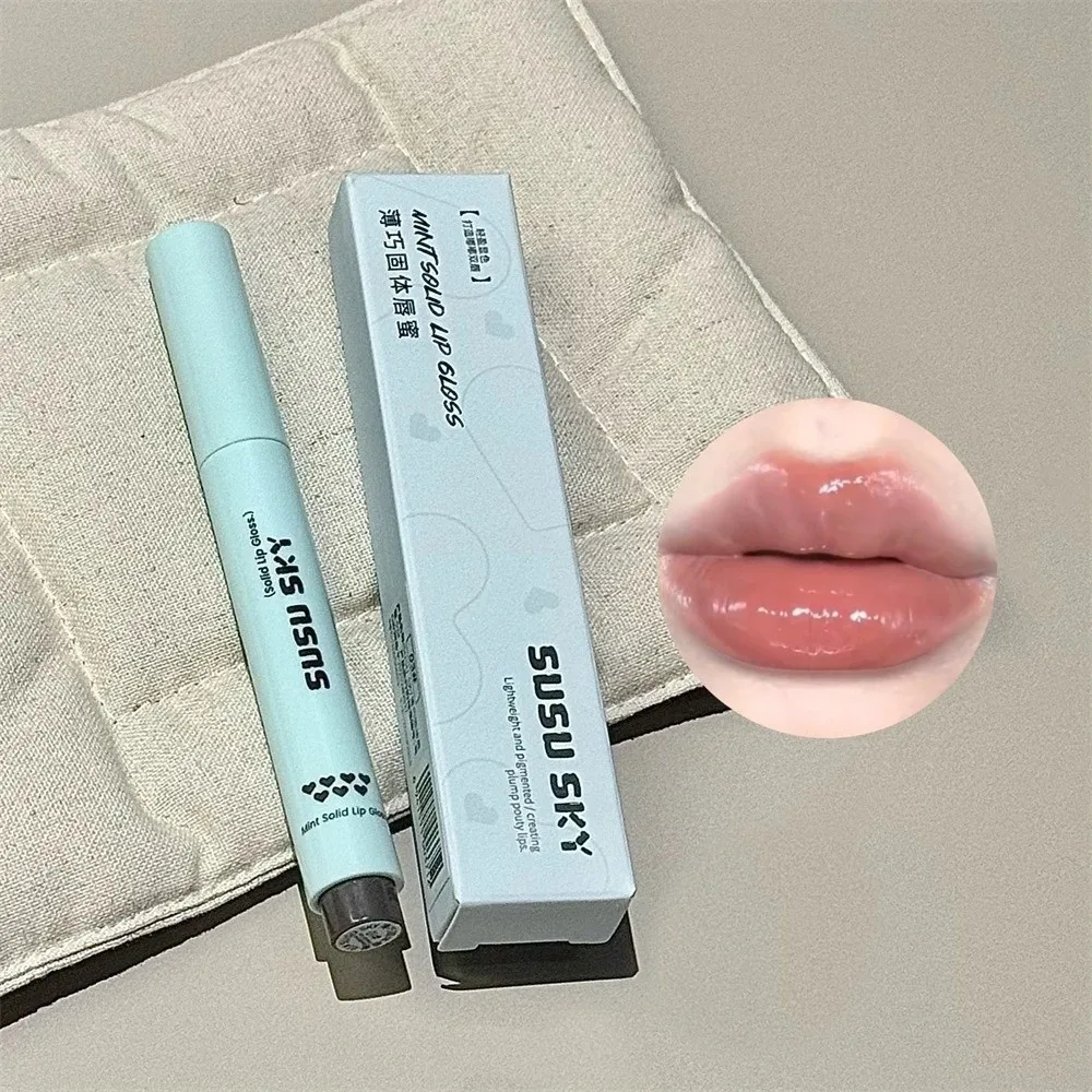 Nuevo Brillo de labios no pegajoso, barra de brillo de cristal, bálsamo labial ligero, tinte de lápiz labial hidratante, maquillaje