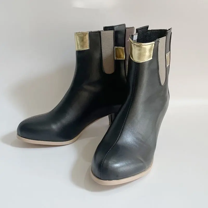 Honkai-Bottes Hautes en Cuir PU pour Fille et Garçon, Chaussures Cosplay à Talons Hauts de 5cm, pour Halloween