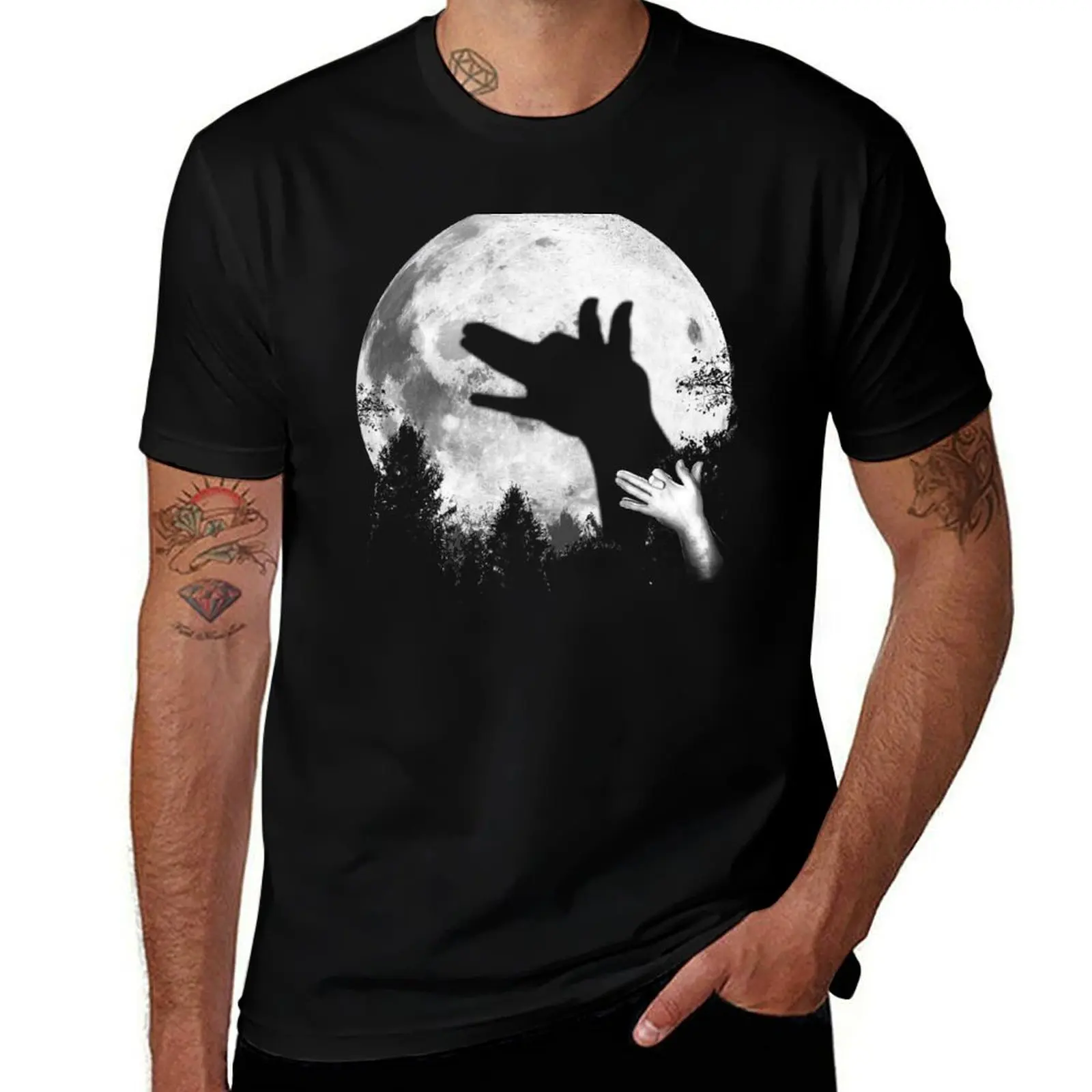 Bark At The Moon! T-Shirt Trendy Pattern T-Shirt for Men