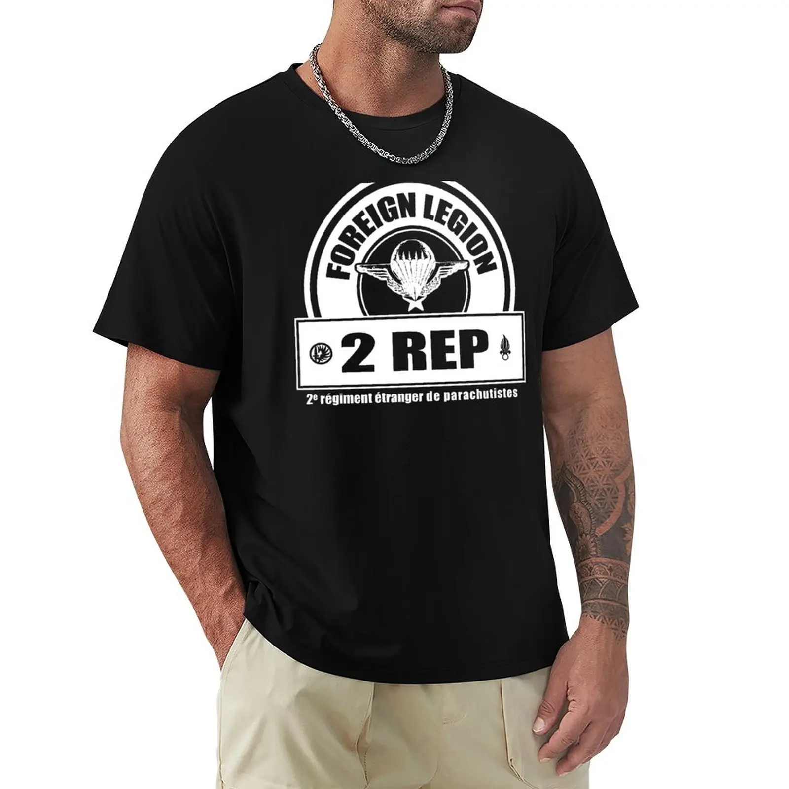 

French Foreign Legion Paratrooper - 2 Rep T-Shirt Street Fashion Casual Tee Shirt