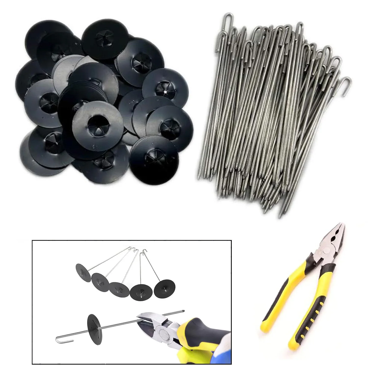 

Solar Panel Guard clips,Black Pigeon Barrier Netting with 100 Fastener Clips for Solar Panel Wire Screen,Cutting Scissor,Gloves