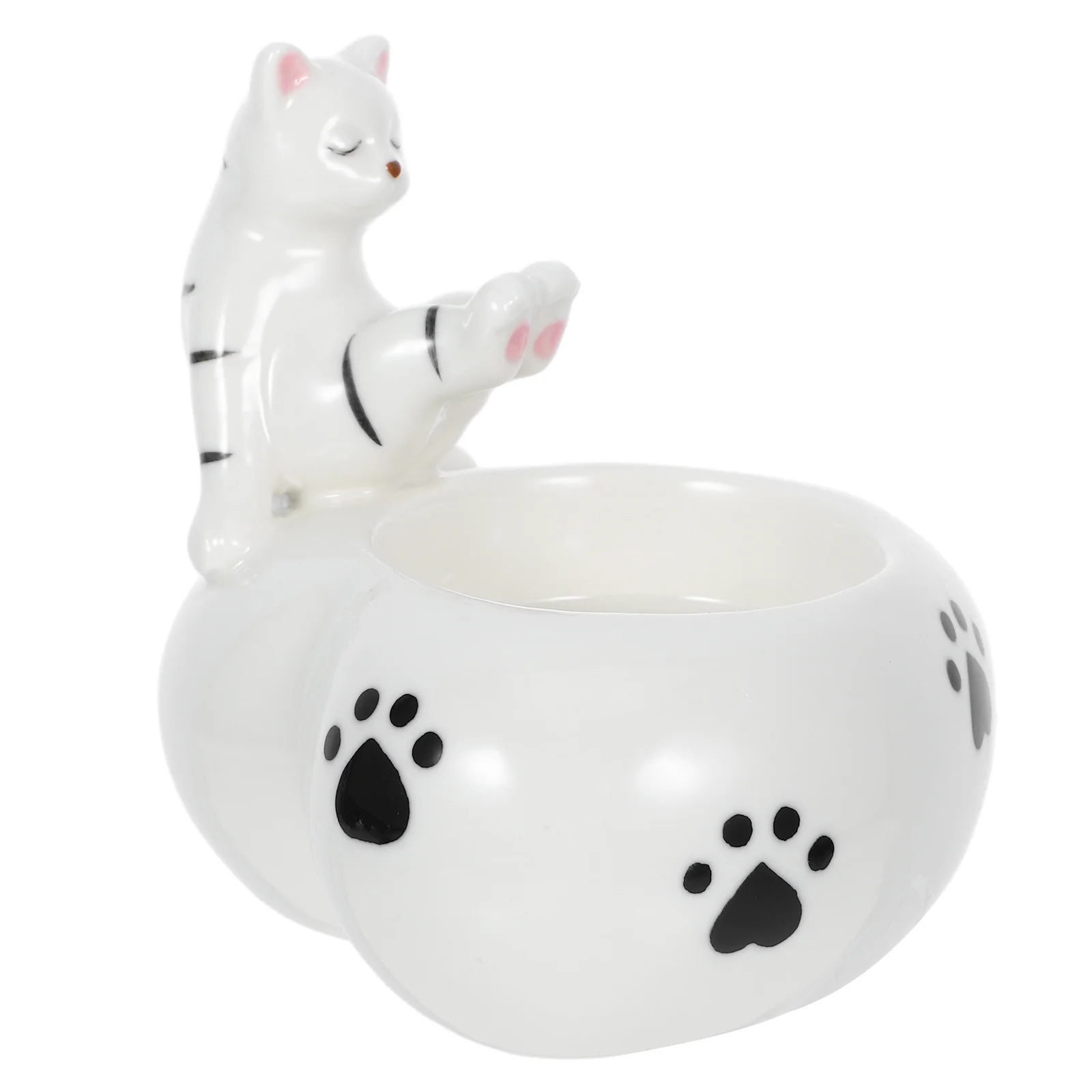 

Cat Tealight Container Cartoon Kitten Holder Decor Ceramic Holders Candlestick