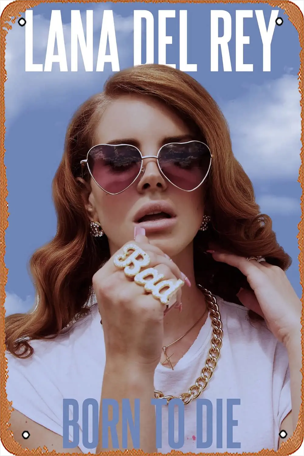 Muecddoa Lana Del Rey Born To Die Concept Art Poster Retro Metal Tin Sign Wall Decor Funny Vintage Tin Sign Art Wall Decor  sign