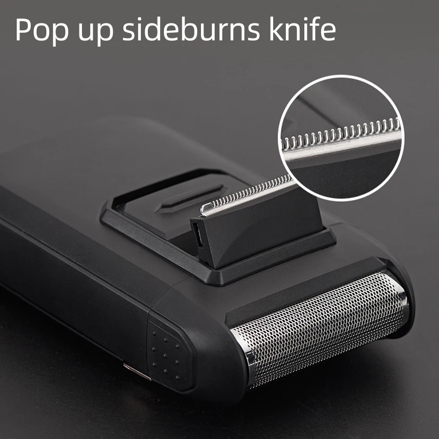 Stainless steel electric shaver, USB rechargeable reciprocating shaver, portable men's shaving device image 6