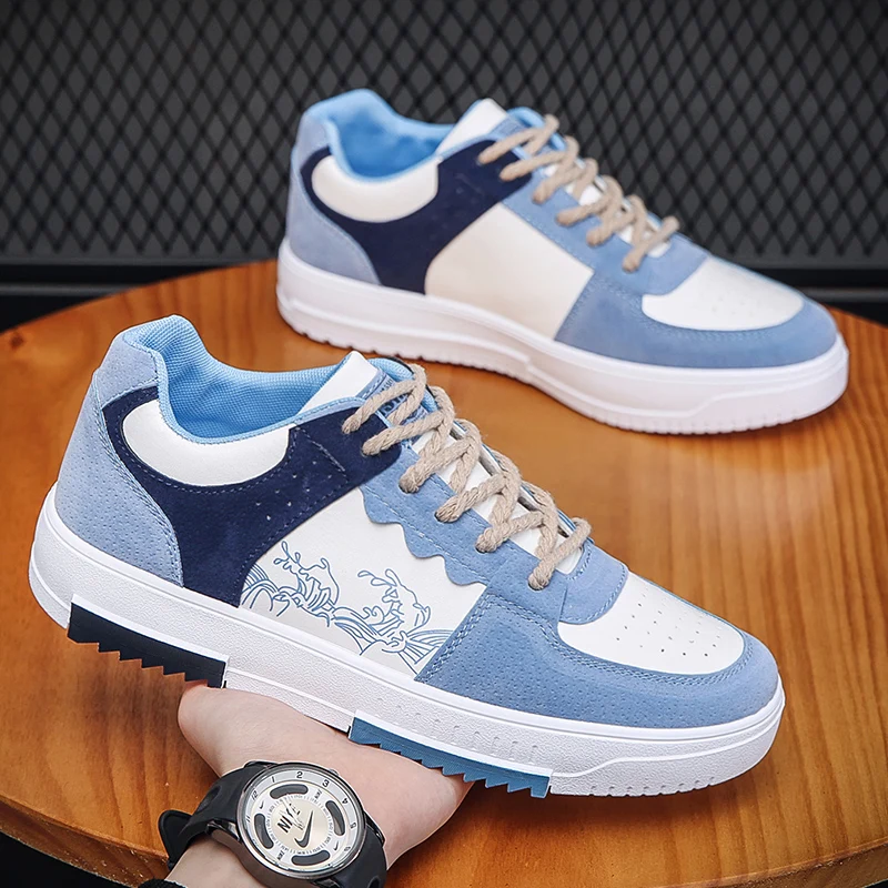 

Men's Sneakers Flat Student Shoes Breathable Fashion Lace-Up Sneakers Men's Comfort Sports Jogging Shoes