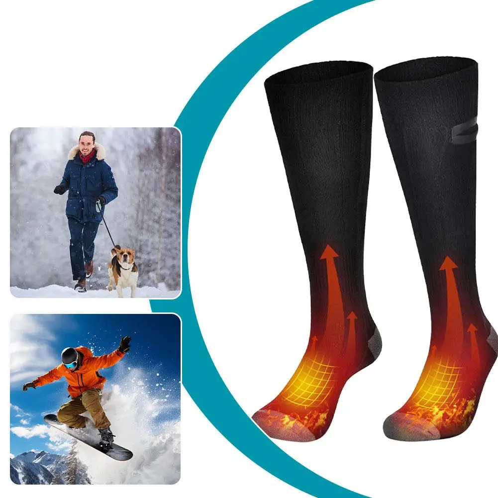 

Medium Large Velvet Thickening Socks Keep Warm Rechargeable Heating Socks For Men Women Winter Cold-proof Warm Feet Stockings