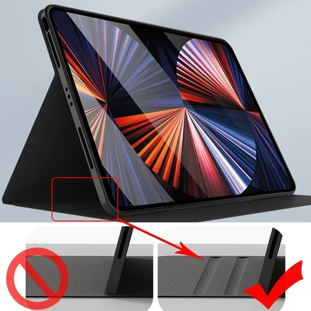 حافظة تنبيه ذكية للنوم لأيباد ، غطاء حماية قماش صديق للجلد ، حامل قابل للتعديل ، أيباد ، من الجيل السادس ، A1893 ، A1954