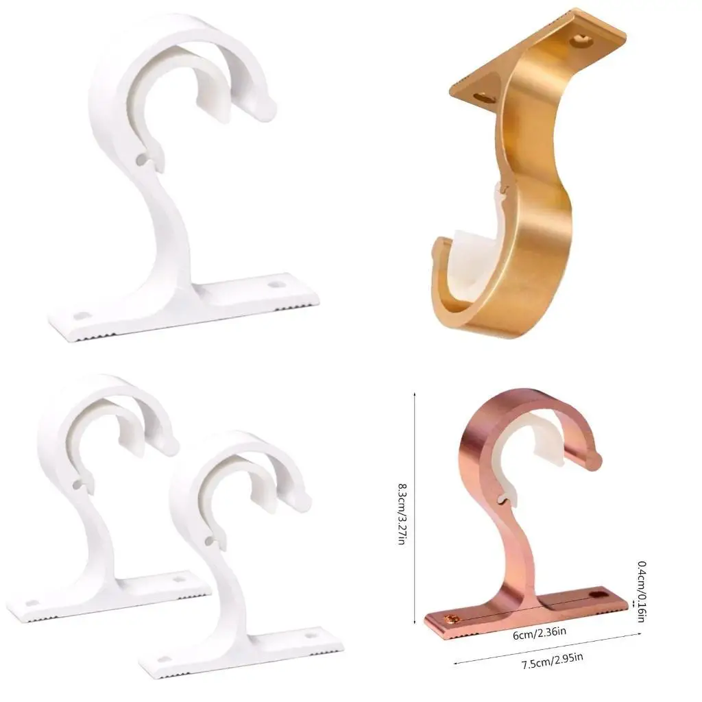 

E8BD Versatile Aluminum Alloy Rod Bracket Suitable for Curtain or Wardrobe