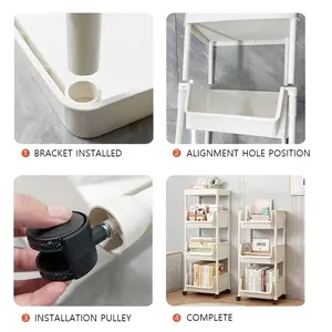 Mobiler Speicherregal mit Rädern, sehr Schicht Kitchen Street, denken Sie an Metallwagen, Snack -Screening 8 Hauptverkaufsanbieter - №4