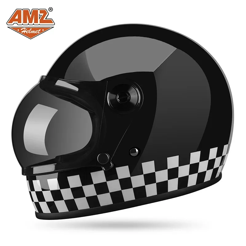 AMZ-casco de motocicleta Retro Para hombre y mujer, protector completo de seguridad con certificación 3C, vehículo eléctrico japonés