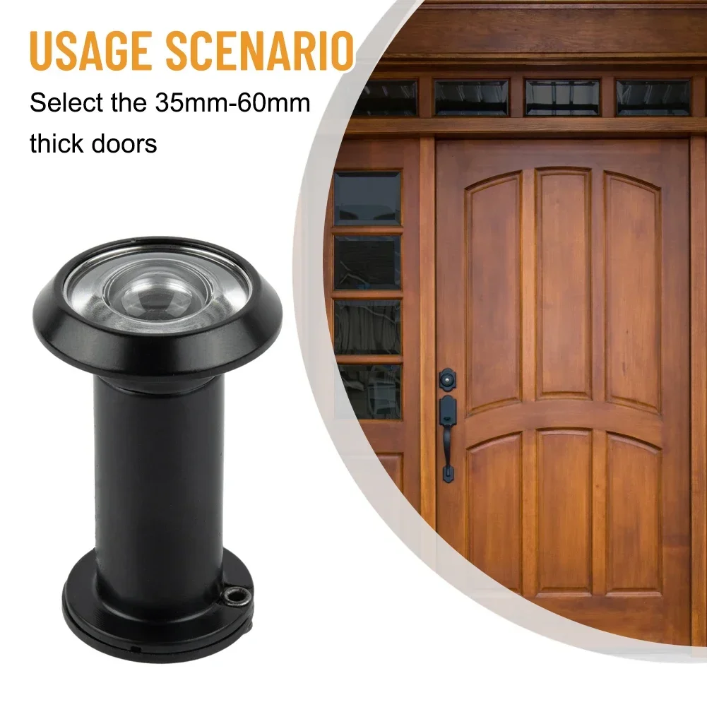 180-200 Degree Wide Viewing Angle Door Peephole Viewer Wide Angle Eye Sight Hole Adjustable Glass Lens Fit 35mm-60mm Thick Doors