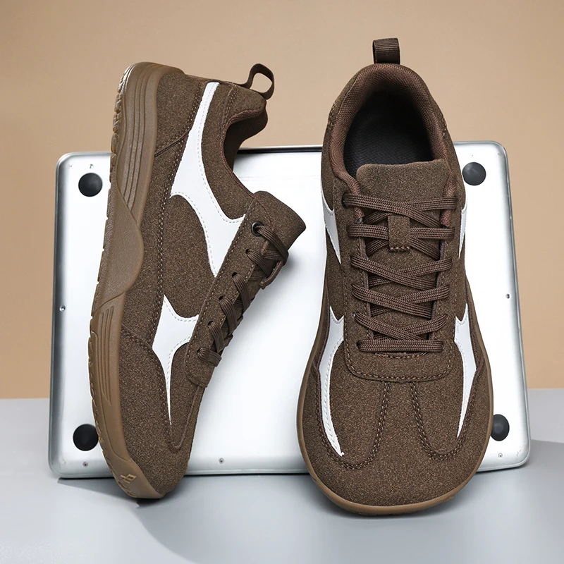 New Wide-toe Men's Shoes Casual Soft Sole Wide-Toe Shoes Walking Sneakers Outdoor Breathable Mesh Barefoot Shoes Large Size 48