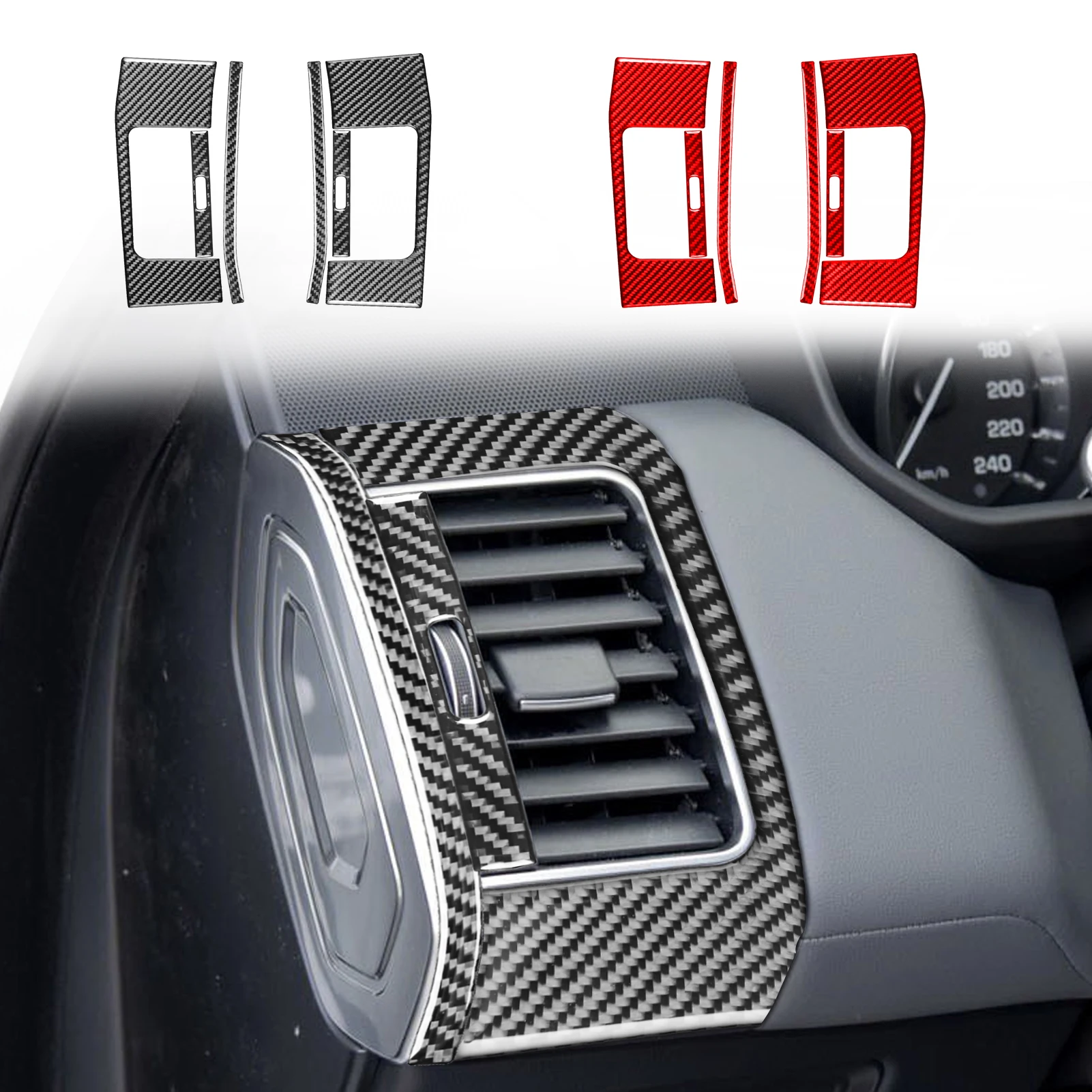 For Land Rover Range Rover/Sport 2014-2017 Car Interior Trim Accessories Real Soft Carbon Fiber Dual side vents Periphery