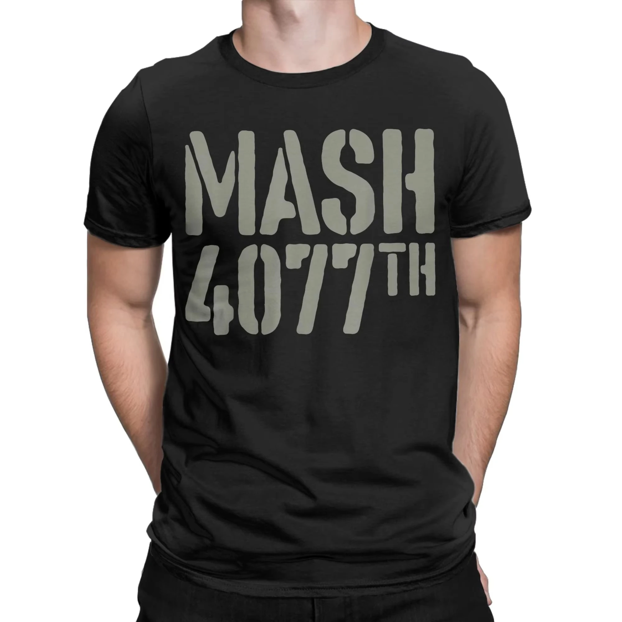 Oversized T Shirt Summer Men MASH 4077 Hipster T-Shirts Pure Cotton Tee Shirt for Mens Awesome Printed Short Sleeve Top Tees
