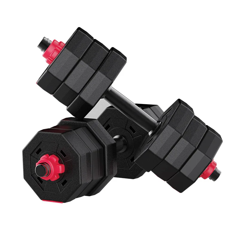 Adjustable Home Fitness Dumbbell and Barbell Steel with PVC Plastic for Sports Training