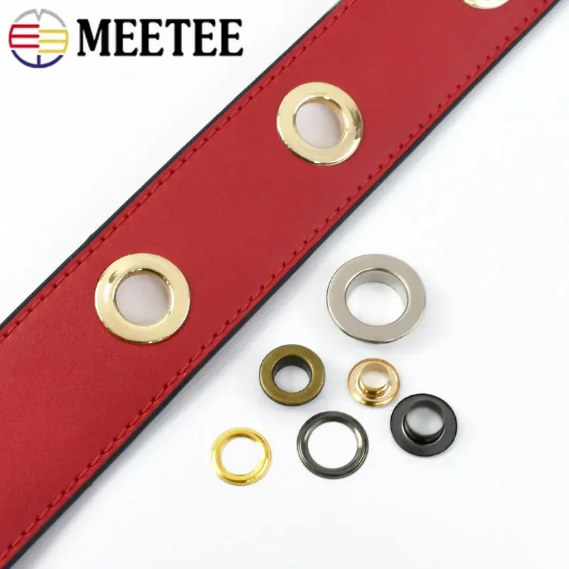 50Pcs 3.5-15mm Copper Eyelet Buckles Brass O Ring Rivet Bag Strap Airhole Nail Belt Webbing Shoes Hollow Buckle Sewing Accessory