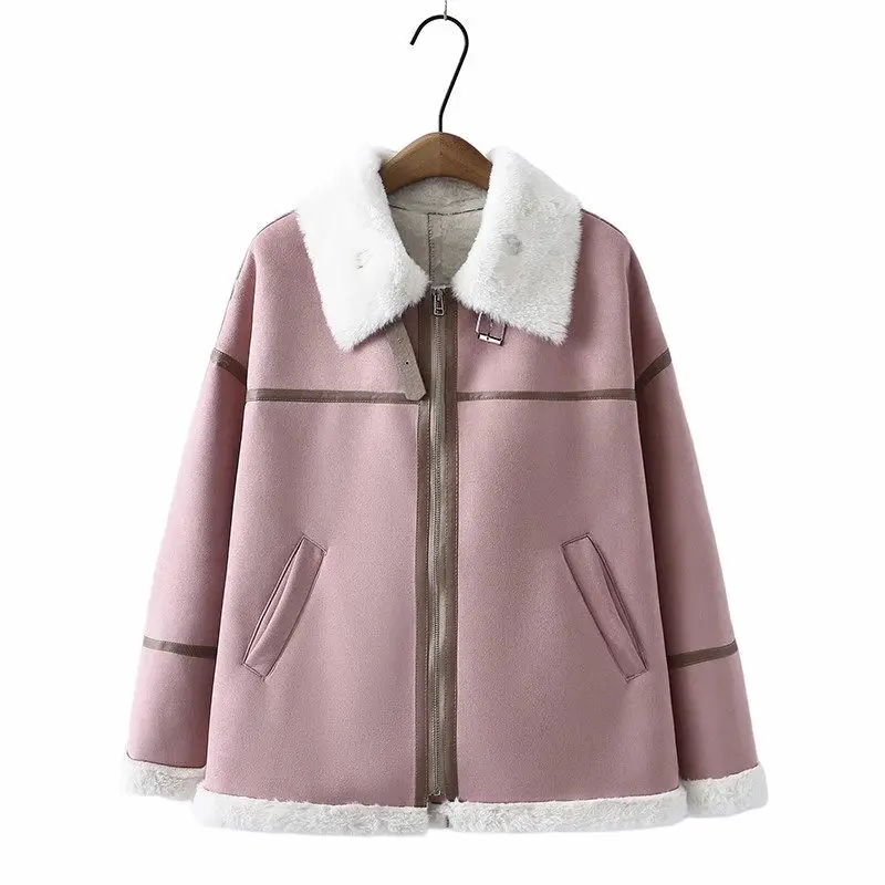 2024 Korean Large Size Lamb Wool Jacket Lapel Thickened Designer Fur Integrated Coat Autumn and Winter Outerwear Z4509