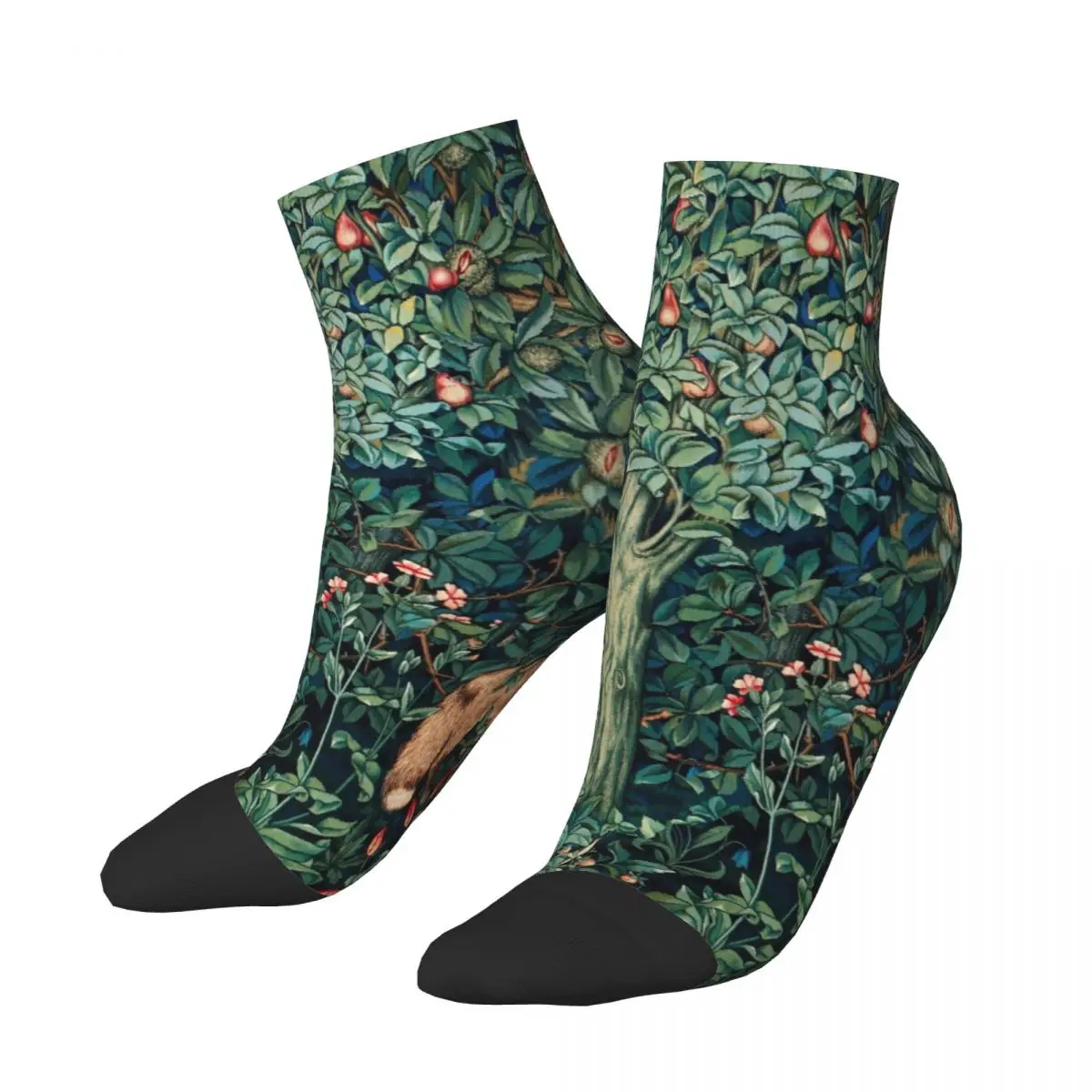 Fashion Fox And Hares By William Morris Socks Women Men Warm 3D Printed Floral Textile Pattern Football Sports Socks