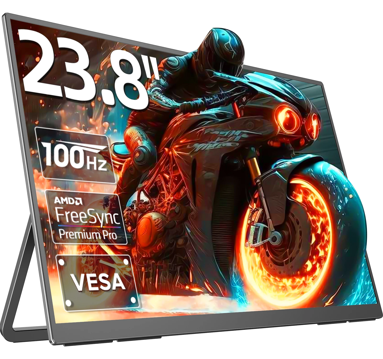 EVICIV 23,8 Zoll tragbarer 100-Hz-Gaming-Monitor mit 180° verstellbarem Ständer, Type-C HDMI Eye Care, externes Computerdisplay für Laptop, PC, Telefon, PS4, PS5, Switch, Xbox