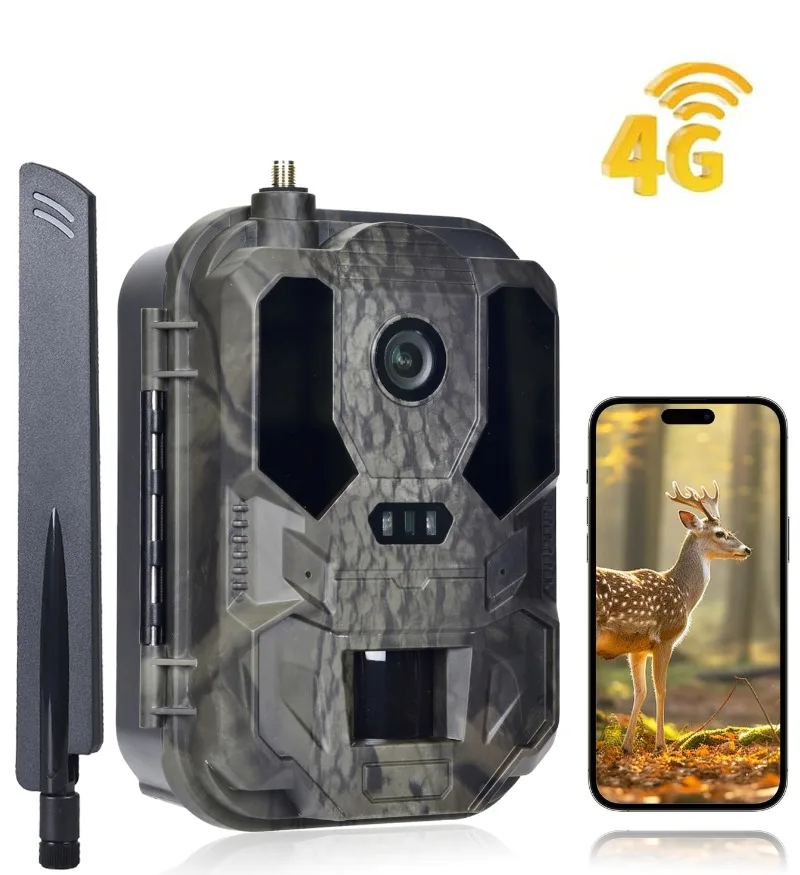 

Outdoor 4K 50MP APP Phone Wildlife Infrared Camera 4G Integrated Waterproof Night Vision Scope IP66 Waterproof Trap Game Cam