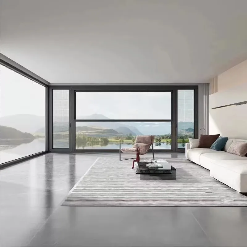 Any Size Custom Residential Electric Lifting Window Aluminum Frame Double Glass Smart Automatic Vertical Sliding Window