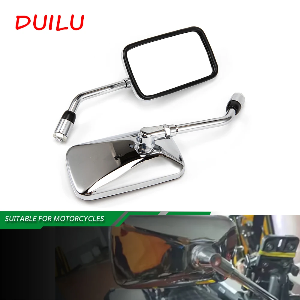 Universal Rectangle Motorcycle Rearview Mirrors 10mm retrovisor mirror For Honda CM300 For yamaha For Fat Boy For Kawasaki ZX10
