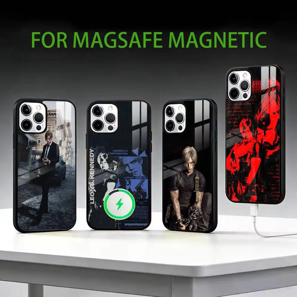 

Leon Resident Evil 4 Remake Phone Case For iPhone17,16,15,14,13,12,11 Plus,Pro Max Magnetic For Magsafe Wireless Charging