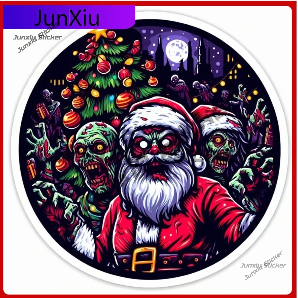 

Unique Zombie Santa Waterproof Vinyl Sticker UV resistant Decal Car Truck Window Bumper Undead Durable Sunproof Vehicle