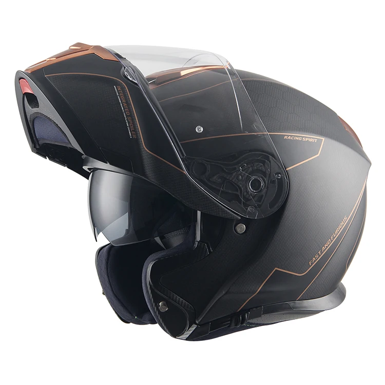 Customized DOT approved carbon fiber flip up motorcycle helmets safety helmets manufactures